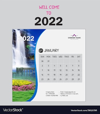 modern and creative new year calendar 2022