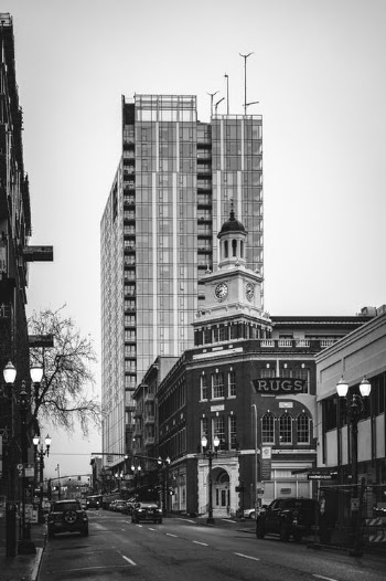Modern Architecture of Apartment High-rise and Old 19th Century Buildings along Street · Free Stock Photo