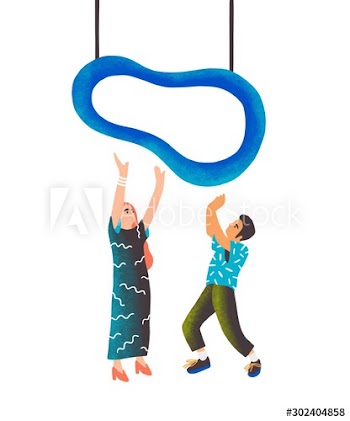 Modern art installation flat vector illustration