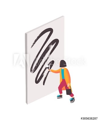 Modern artist vector illustration