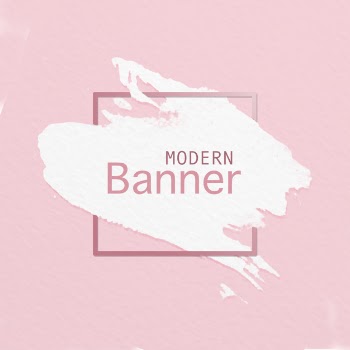 Modern banner of paint brush on pink background Free Psd