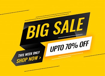 Modern big sale yellow banner design Free Vector
