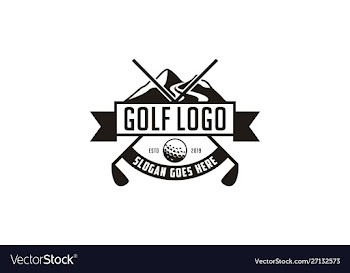 Modern black and white golf badge logo design vector image