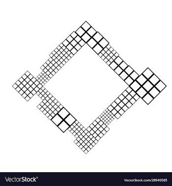 Modern black and white square frame background vector image