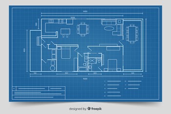 Modern blueprint for house design Free Vector