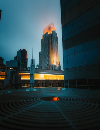 Modern Building with Lights