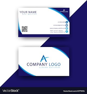 modern business card design blue and black 2023
