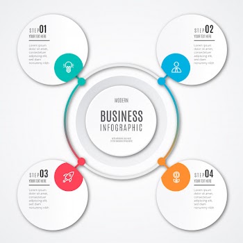 Modern business infographic template Free Vector