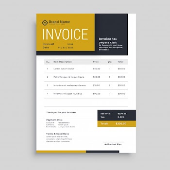 Modern business invoice template design Free Vector
