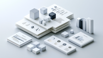 Modern Business Presentation Scene with Geometric Elements