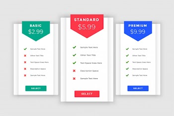Modern business price table comparison template Free Vector