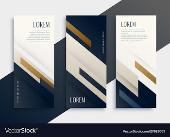Modern business vertical banner cards set vector image