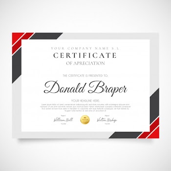 Modern certificate of appreciation Free Vector