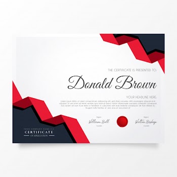 Modern certificate of appreciation with origami shapes Free Vector
