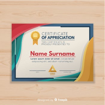 Modern certificate template in flat design