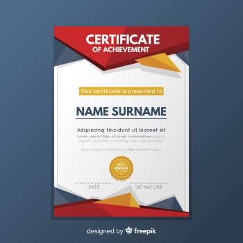 Modern certificate template with flat design