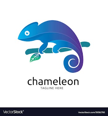 modern chameleon logo design