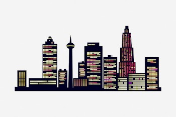 Modern city skyline clipart illustration. | Free Photo - rawpixel