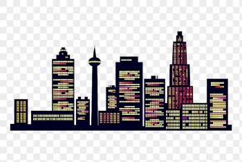 Modern city skyline png sticker | Free PNG - rawpixel