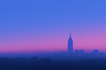 Modern City Skyline with Festive Accents