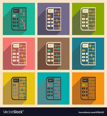 Modern collection flat icons with shadow abacus vector image