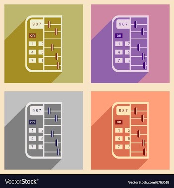 Modern collection flat icons with shadow abacus vector image