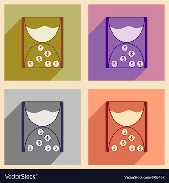 Modern collection flat icons with shadow cash vector image