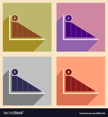 Modern collection flat icons with shadow economic vector image