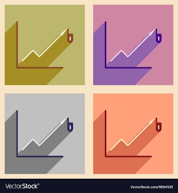 Modern collection flat icons with shadow economic vector image