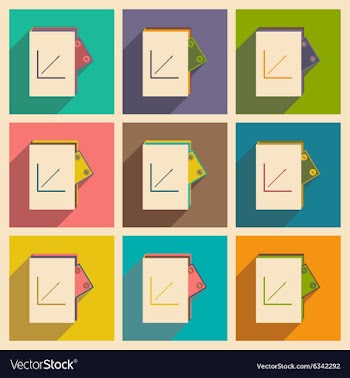 Modern collection flat icons with shadow financial vector image