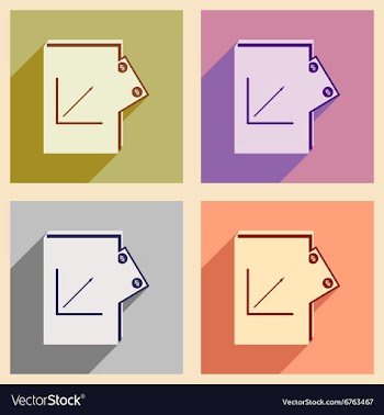Modern collection flat icons with shadow financial vector image