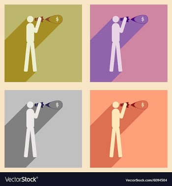 Modern collection flat icons with shadow man vector image
