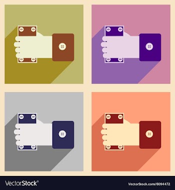Modern collection flat icons with shadow Money in vector image