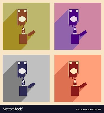 Modern collection flat icons with shadow money to vector image