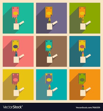 Modern collection flat icons with shadow money to vector image