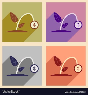 Modern collection flat icons with shadow money vector image