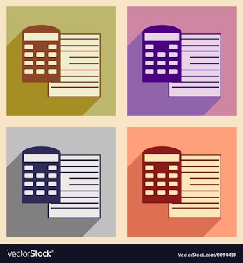 Modern collection flat icons with shadow paper and vector image