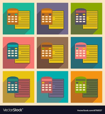 Modern collection flat icons with shadow paper and vector image