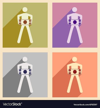 Modern collection flat icons with shadow People vector image