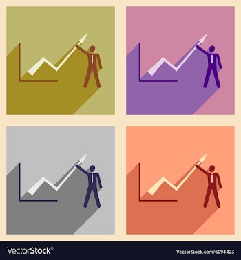 Modern collection flat icons with shadow vector image