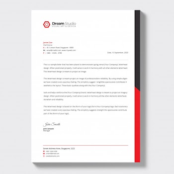 Modern company letterhead, letterhead template Free Vector
