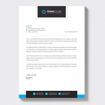 Modern company letterhead, letterhead template Free Vector