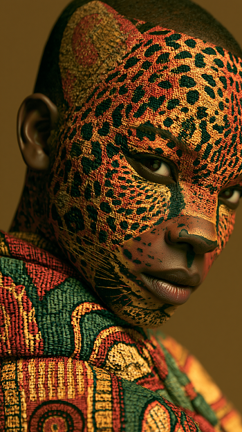 Modern Congolese Model with Leopard Patterned Skin
