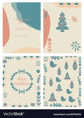 modern corporate holiday cards with christmas tree