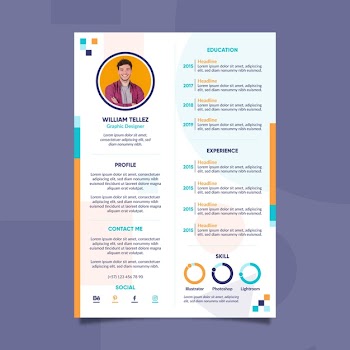 Modern curriculum vitae template Free Vector