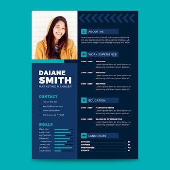 Modern cv template concept Free Vector