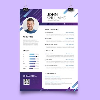 Modern cv template Free Vector
