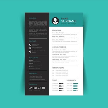 Modern cv template Free Vector