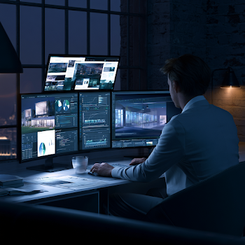 Modern Digital Marketing Workspace with Analytics