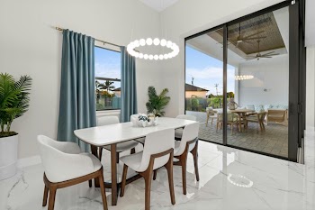 Modern Dining Room with Elegant Lighting
